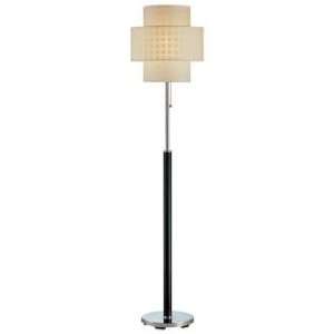   Lite Source Olina Chrome and Leather Wrap Floor Lamp