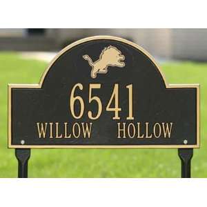  Detroit Lions Black and Gold Personalized Address Oval 