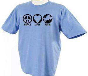 Peace Love Race Crotch Rocket Biker T Shirt  