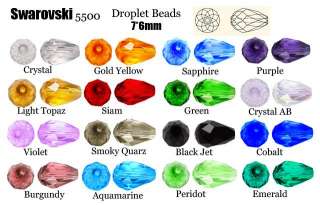 30pcs Swarovski Crysta 5500 6mm Droplet Beads You Pick  