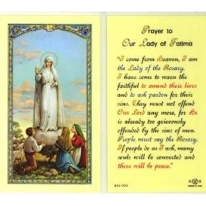  Our Lady of Fatima Prayer Holy Card (800 030)   10 pack 
