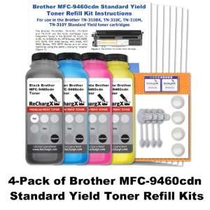 Brother MFC 9460cdn Standard Yield Toner Refill Kit (4 Pack   Black 