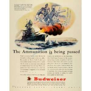   Engine Budweiser Beer WWII War RARE   Original Print Ad Home