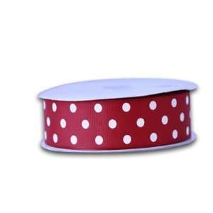   Dot 7/8 inch 50 Yards, Cranberry With Ivory Dots Health & Personal