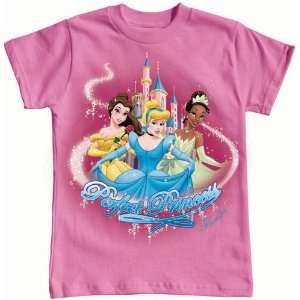  Disney Princess Trio Cinderella Belle Tiana Girls Tshirt 