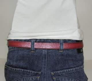   WOMENS RED LEATHER RHINESTONE SANGRIA BELT ONE SIZE S SMALL  
