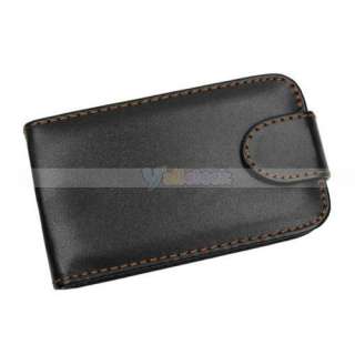 Leather Flip Case For Blackberry Curve 8520 Cover Black  