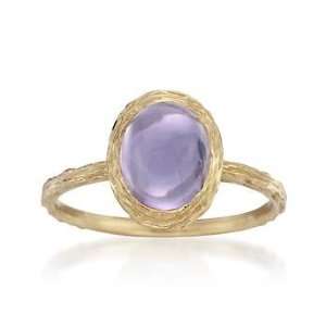   80 Carat Cabochon Amethyst Stacking Rings In 14kt Yellow Gold Jewelry