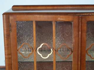   English Walnut Queen Anne Curio Display Showcase Cabinet r75  