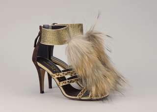 11287 Suede Fringe Handmade Ankle Strap Sandals Leopard US  