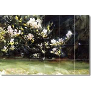 John Sargent Garden Bathroom Tile Mural 15  17x25.5 using (24) 4.25x4 
