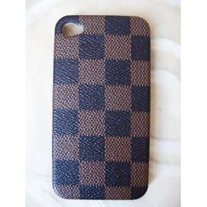  Leather Brown Damier iPhone 4 Hard Back Case Cover 