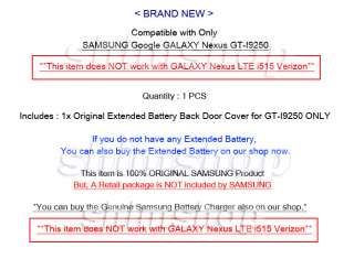 Genuine Samsung Google Galaxy Nexus GT I9250 Extended Battery Case 