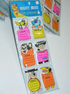 60 PACKS MIGHTY MOUSE AND FRIENDS NAME STICKERS  