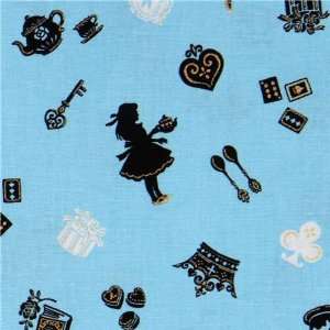 blue Japanese fabric Alice in Wonderland Cosmo (Sold in multiples of 0 