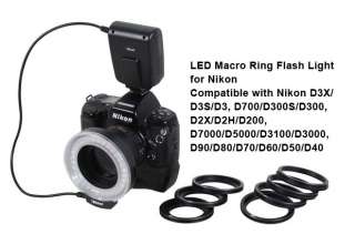 LED Macro Ring Flash Light for Nikon D3X/D3S/D3/D90/D80  