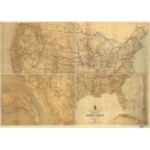  Civil War Map Military map of the United States / Office 