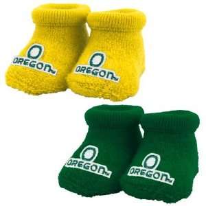  Oregon Ducks Green & Yellow Infant 2 Pack Bootie Socks (0 