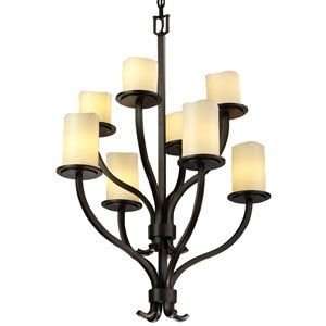   CandleAria Sonoma Two Tier Chandelier  R066245   Glass Color  Amber