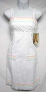 BETSEY JOHNSON White Multi Pastel Dot Pocket Dress 4  