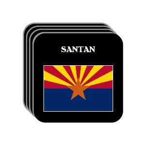 US State Flag   SANTAN, Arizona (AZ) Set of 4 Mini Mousepad Coasters