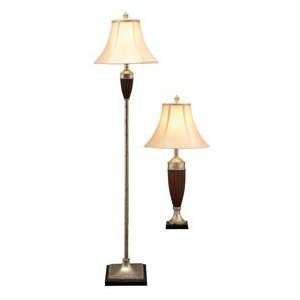   Set 3 Tuscan Metal Floor And Table Lamps With Shades