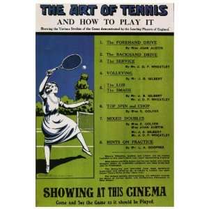  The Art of Tennis and How to Play It (1920) 27 x 40 Movie 