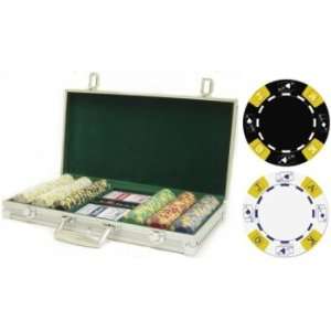  300 Tri Color 11.5 gram Ace King AKQJ Casino Poker Chips 