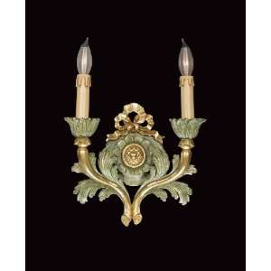  Sconce   Agatha Green and Gold Finish