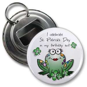  LUCKY GREEN FROG St Patricks Day 2.25 inch Button Style 