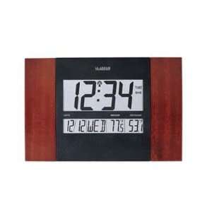   Ws 8117u It Oak Wall Clock Digital Quartz Daylight Saving Snooze Alarm