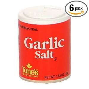 Tones Garlic Salt, 1.55 Ounce Containers (Pack of 6)  