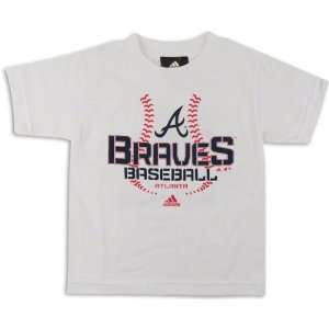  Atlanta Braves White Kids (4 7) Swift Sweep T Shirt 