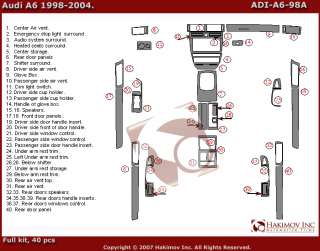 Audi A6 98 04 Wood Chrome Dash Kit Trim Parts  