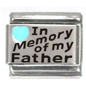  In Memory Of My Father Light Blue Heart Laser Italian 