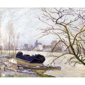   Loing at High Water Alfred Sisley Hand Painted Art