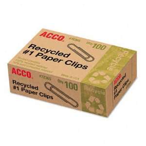  New Recycled Paper Clips No. 1 Size 100/Box 10 Boxe Case 