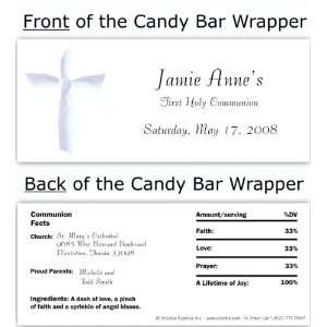  Periwinkle Ribbon Cross Candy Wrapper