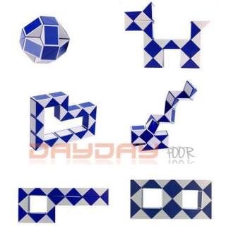 Blue Rubiks Magic Cube Twist Transformable Snake Style Puzzle Toy New 