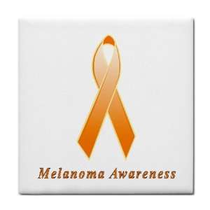  Melanoma Awareness Ribbon Tile Trivet 