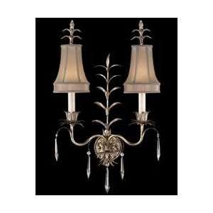 Fine Art Lamps Pastiche Two Light Wall Sconce in Platinized Silver