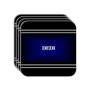 Personal Name Gift   DEDI Set of 4 Mini Mousepad Coasters (black 