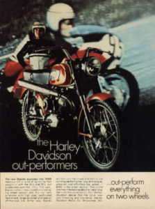 1969 HARLEY DAVIDSON RAPIDO 125cc RACING AD  