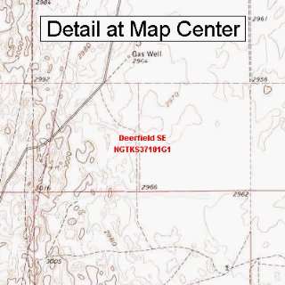   Topographic Quadrangle Map   Deerfield SE, Kansas (Folded/Waterproof