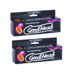   Good Head Flavored Oral Enhancement Gel, 2 Pack Kit   2 Passion Fruit