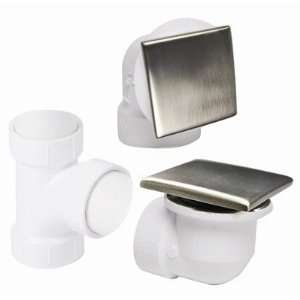 Square Style Bath Drain and Overflow Plumbers Half Kit for PVC Pipe 