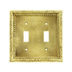  Victorian Double Gang Toggle Switch Plate In Unlacquered 