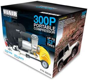Portable air compression up to 150 PSI suitable for tires up to 33.