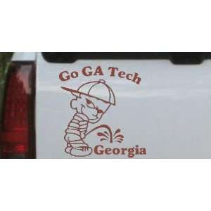 Brown 24in X 23.2in    Go GA Tech Pee On Georgia Car Window Wall 