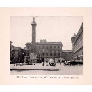  1912 Print Piazza Colonna Column Marcus Aurelius Italy 
